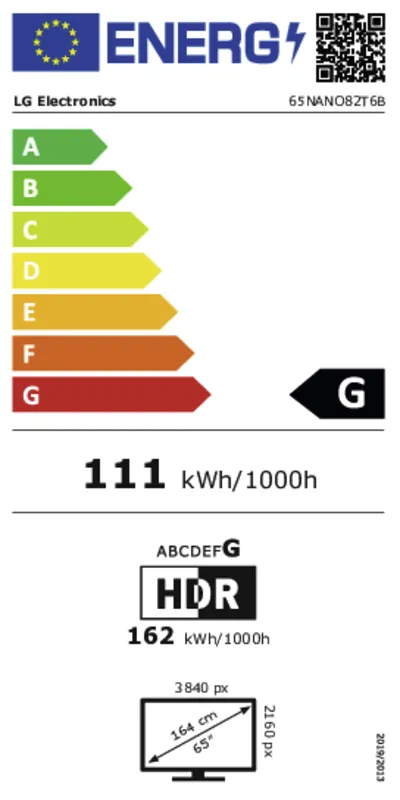LG 65NANO82T6B energielabel