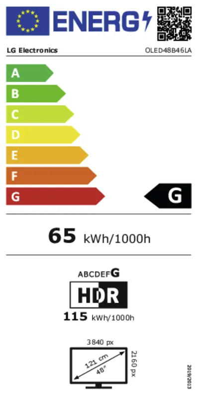 LG OLED48B46LA.AEU energielabel
