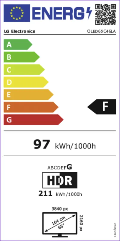 LG OLED65C46LA energielabel