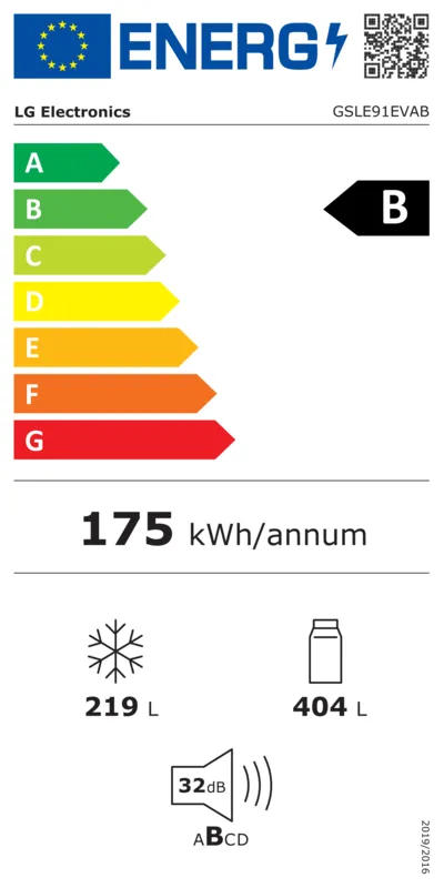 LG GSLE91EVAB energielabel