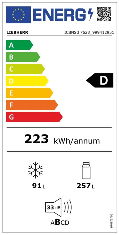 Liebherr ICBNSd 7623-20 energielabel