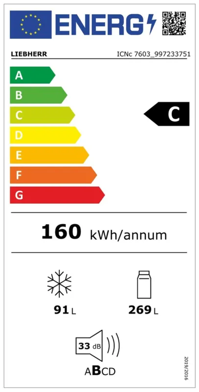 Liebherr ICNc 7603-20 energielabel