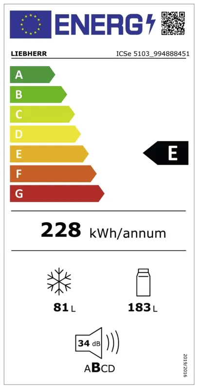 Liebherr ICSe 5103-22 energielabel