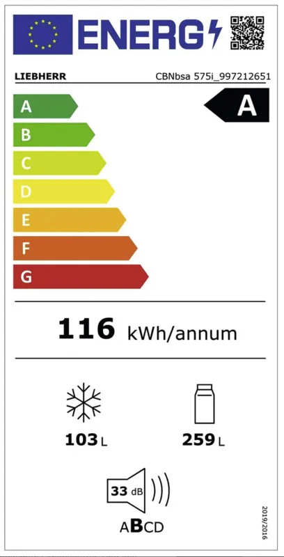 Liebherr CBNbsa 575i-23 energielabel