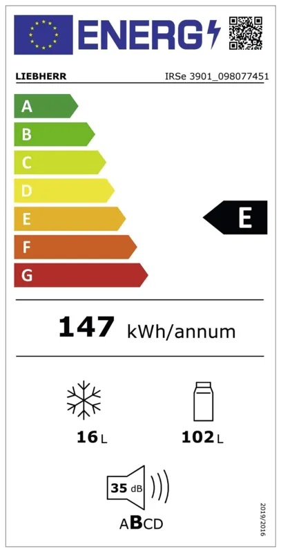 Liebherr IRSe 3901-22 energielabel