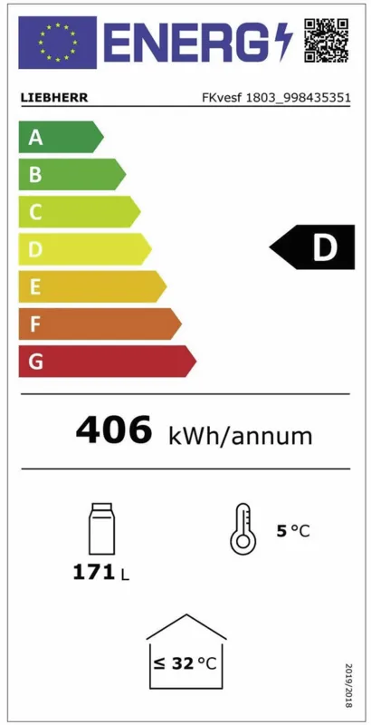 Liebherr FKvesf 1803-20 energielabel