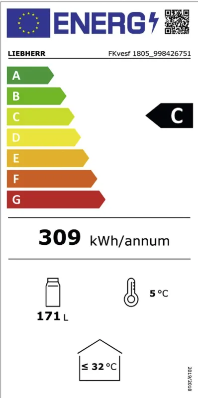 Liebherr FKvesf 1805-20 energielabel