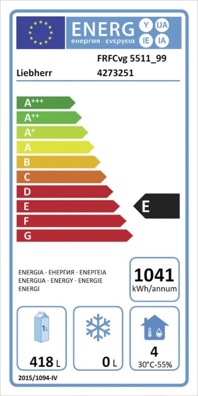 Liebherr FRFCvg 5511-20 energielabel