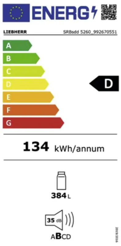 Liebherr SRBsdd 5260-20 energielabel