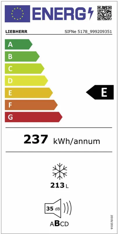 Liebherr SIFNe 5178-20 energielabel