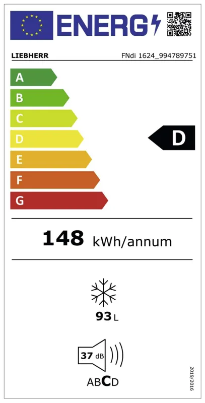 Liebherr FNdi 1624-20 energielabel