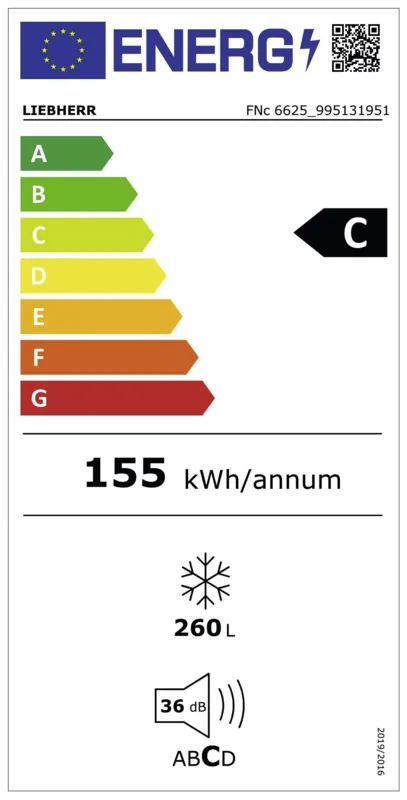 Liebherr FNc 6625-22 energielabel