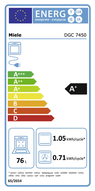 Miele DGC 7450 energielabel