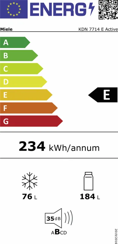 Miele KDN 7714 E energielabel