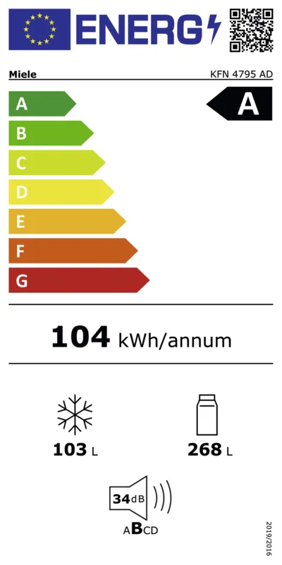 Miele KFN 4795 AD bst energielabel