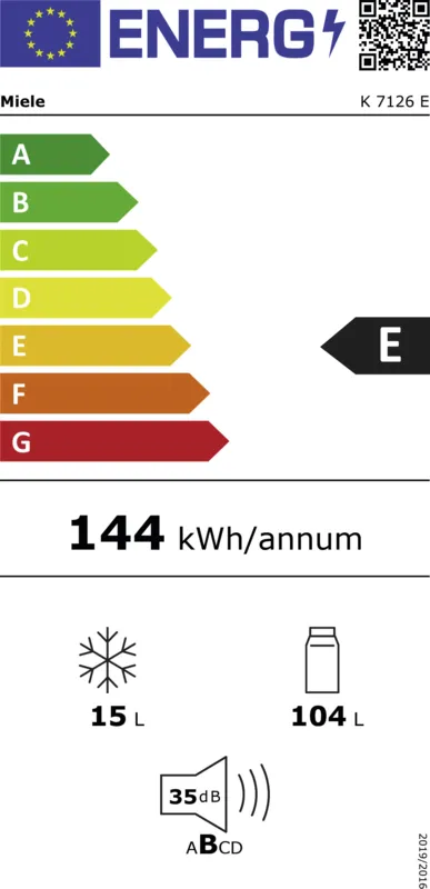 Miele K 7126 E energielabel