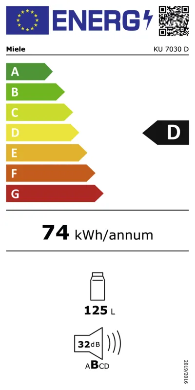 Miele KU 7030 D energielabel