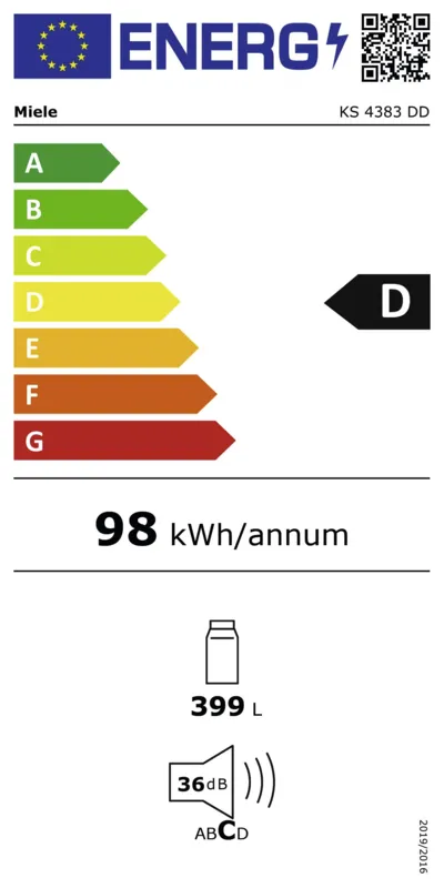 Miele KS 4383 DD el energielabel