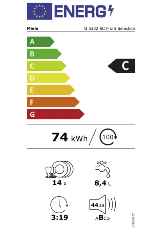 Miele G 5432 SC clst energielabel