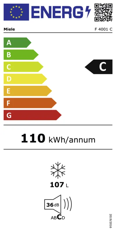 Miele F 4001 C energielabel