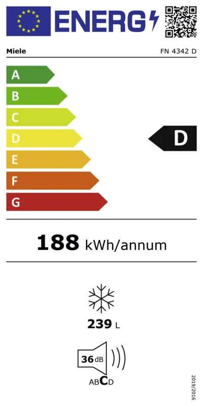 Miele FN 4342 D ws energielabel