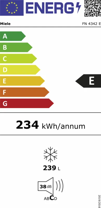 Miele FN 4342 E ws energielabel