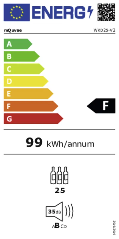 mQuvée WineKeeper 25D energielabel
