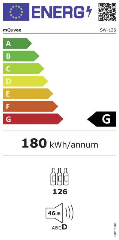 mQuvée WineExpert 126 energielabel