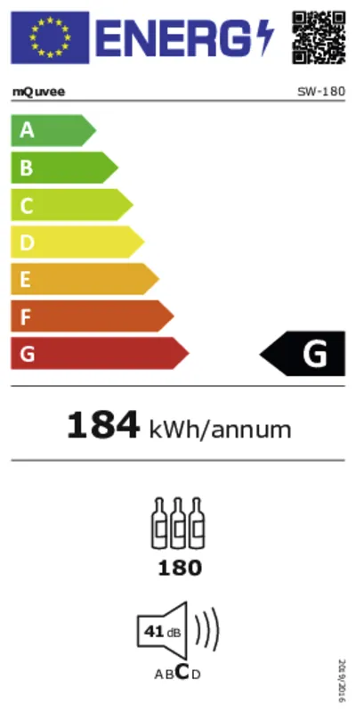 mQuvée WineExpert 180 energielabel