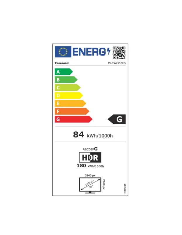 Panasonic TV-55W95BEG energielabel