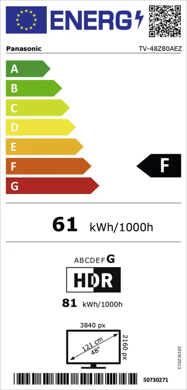 Panasonic TV-48Z80AEZ energielabel