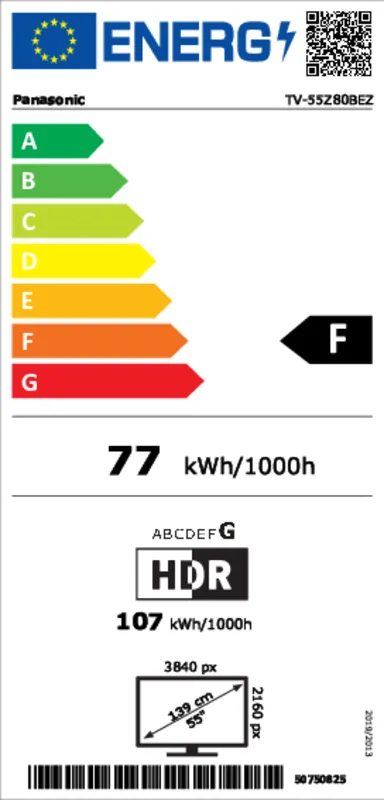 Panasonic TV-55Z80BEZ energielabel