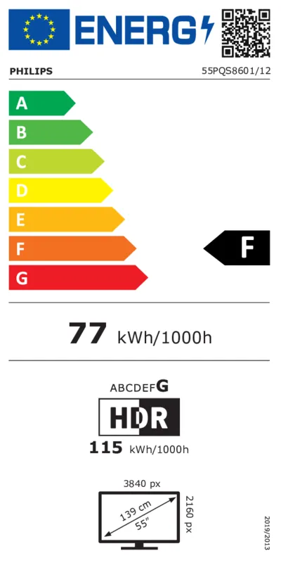 Philips 55PQS8601/12 energielabel
