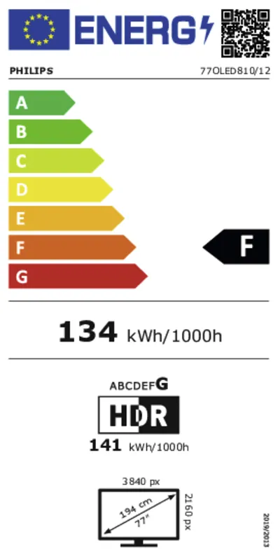 Philips 77OLED810/12 energielabel