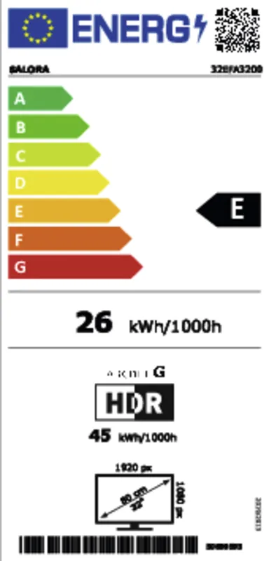 Salora 32EFA3200 energielabel