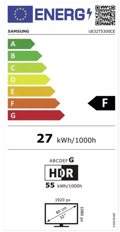Samsung UE32T5300CEXXN energielabel