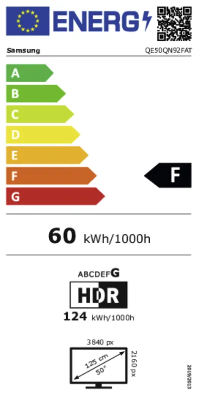 Samsung QE50QN92FATXXN energielabel