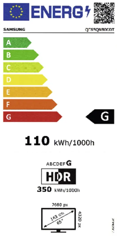 Samsung QE65QN800DTXXN energielabel