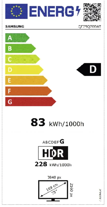 Samsung QE75Q70DATXXN energielabel