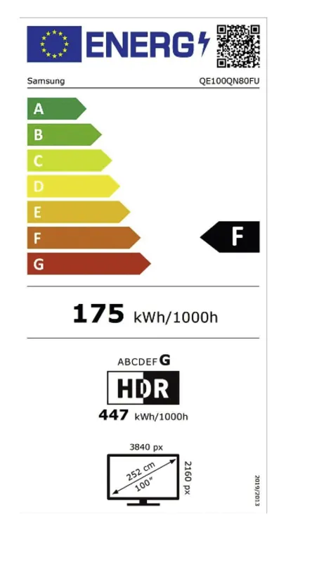 Samsung QE100QN80FUXXN energielabel