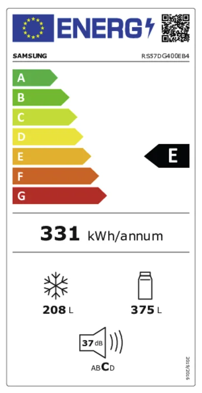 Samsung RS57DG400EB4EF energielabel