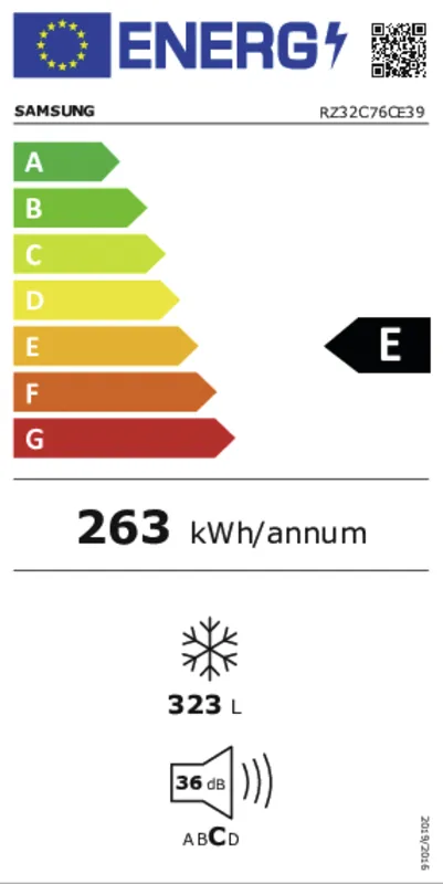 Samsung RZ32C76CE39/EF energielabel