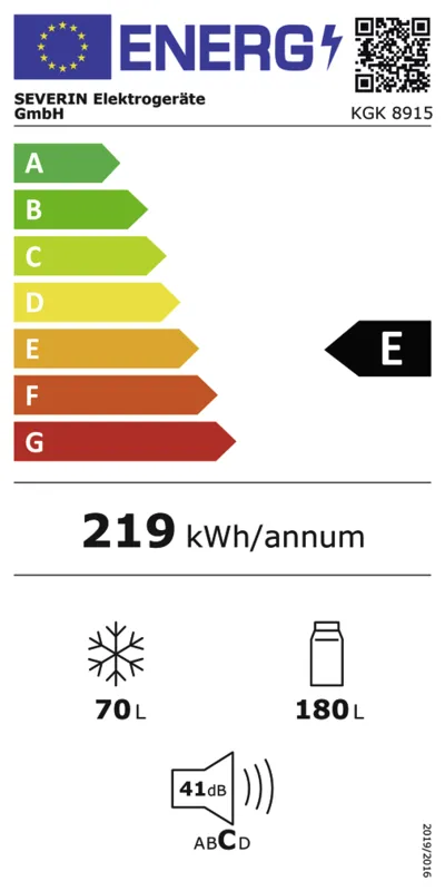 Severin KGK 8915 energielabel