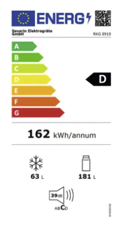 Severin RKG 8919 energielabel