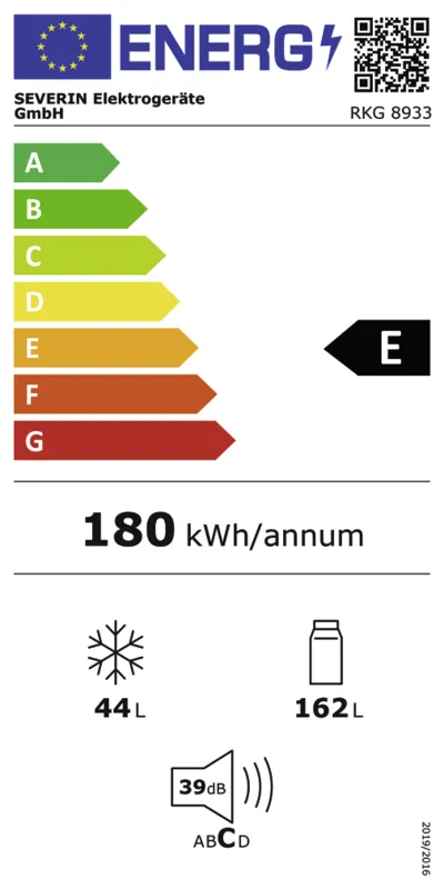 Severin RKG 8933 energielabel