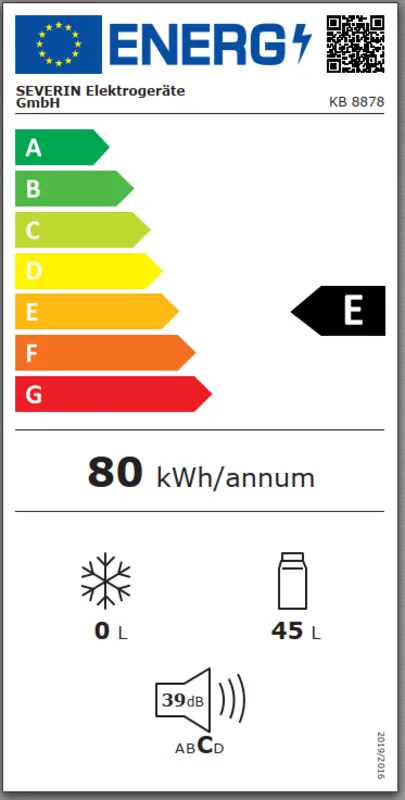 Severin KB 8878 energielabel