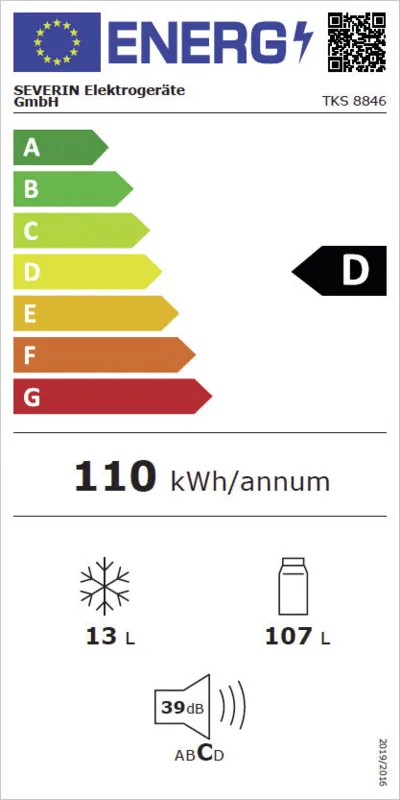 Severin TKS 8846 energielabel