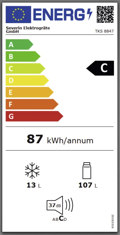 Severin TKS 8847 energielabel