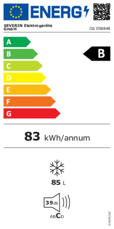 Severin GS 8848 energielabel