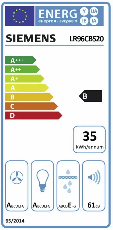 Siemens LR96CBS20 energielabel